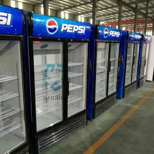 China Double Door Pepsi Glass Door Refrigerator Upright Display Fridge Beer cooler on sale