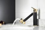 Swivel Rotate Black Mechanical Crane 360Degree Wash Basin Faucet