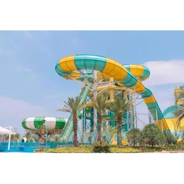 Super Boomerang Water Slide Playground For Amusement Park 1 Year Wanrranty