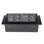Smart office round edge desktop pop up power socket outlet with VGA rj45