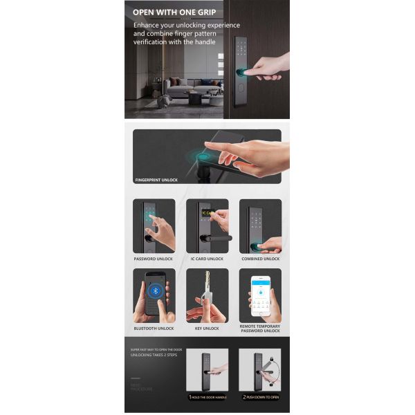 Biometric Keyless Fingerprint Door Lock Smart For Home Apartments Office Hotel