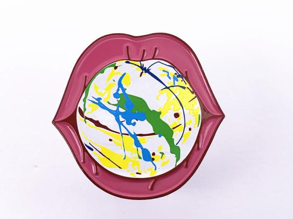 Quality custom size  metal  plating soft enamel with printing lapel pins badge for sale