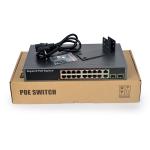 16-port Gigabit switch IEEE 802.3af/a standard 250W power backplane bandwidth 52