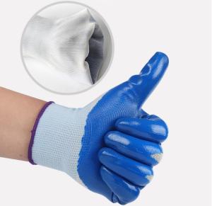 Color Customized Nitrile Work Gloves Liner And Coating Long Service Life