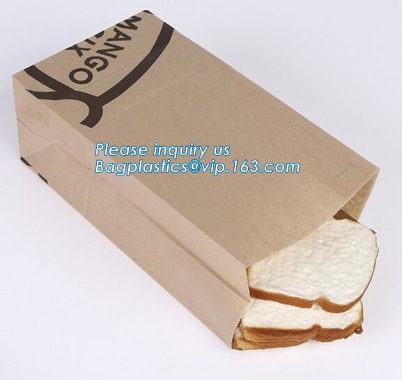 Custom Printing Recycled Brown Kraft Paper Bags,Custom Printed Factory Glassine Paper Bread Small Brown Bag, bagease