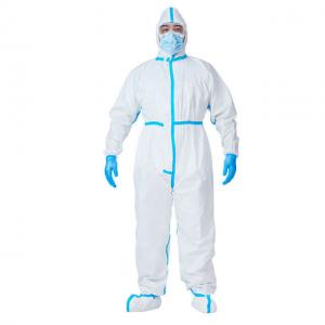 Buy cheap ISO 13688 EN14126 PPE White Protective Coverall Suit  185cm product