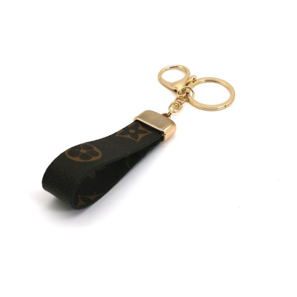 Quality 2cm Wide Custom Leather Keychains Brown Printing For Clothes OEM ODM for sale