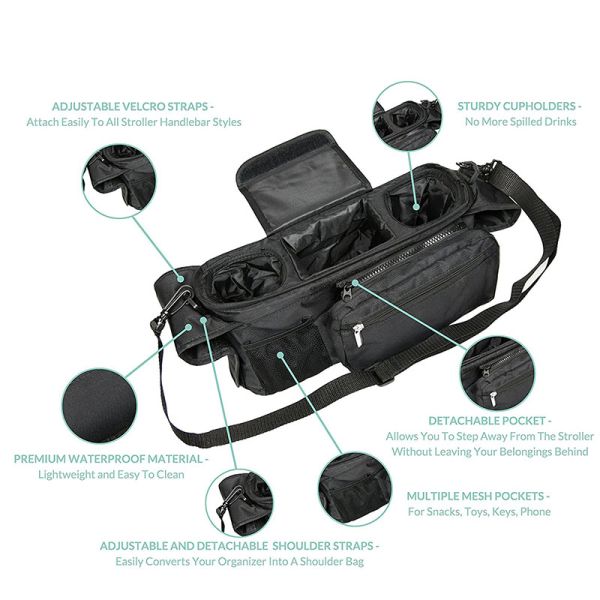 Foldable Universal Stroller Organizer Baby Stroller Organizer