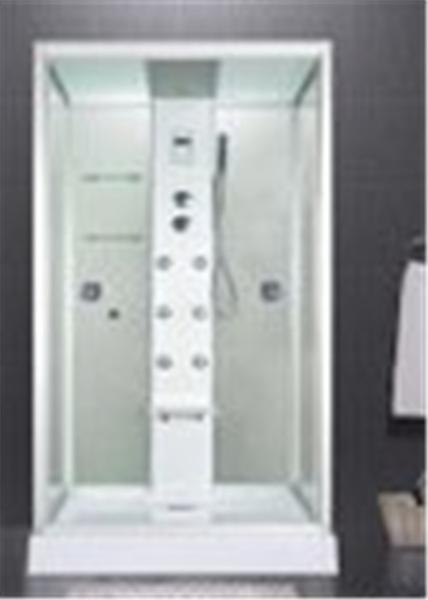Quality Custom Made Glass Shower Cabin 2 Sided Glass Shower Enclosure With Brass Jets for sale