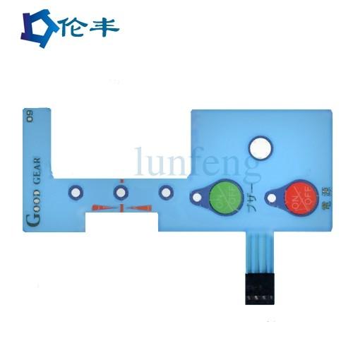Quality PET LED Membrane Keypad 3M468 Blue Home Graphic Overlay Membrane for sale