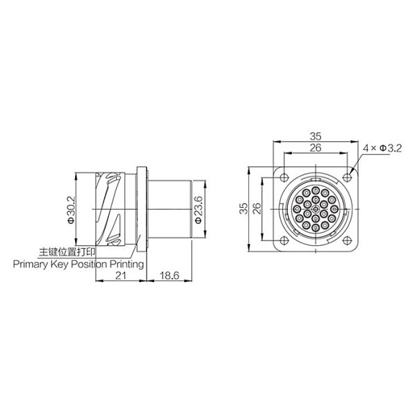 19 Pin Signal Transmission Plug Receptacle Connector for Motor controller Battery Pack PDU
