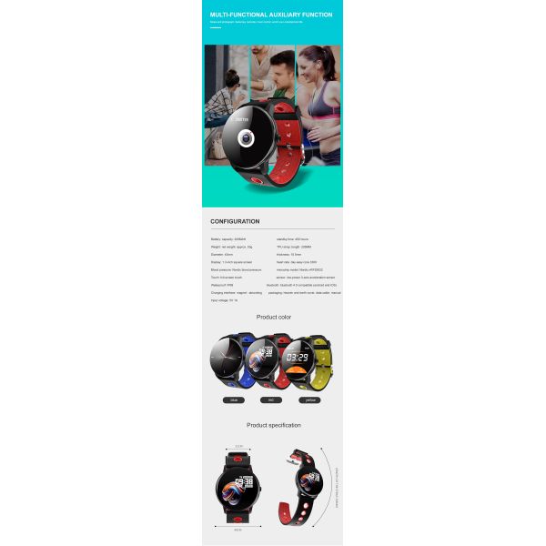 M4 Smart Bracelet Health Tracker 160mAh IP68Waterproof 24-hour heart rate real-time monitoring Fitness H25 Smart Watch