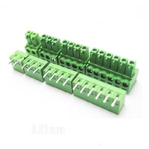 Buy cheap 3.81mm Pitch PCB Plug-in Screw Terminal Blocks Plug + Right Angle Pin Header product