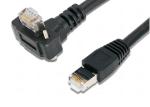 Halogen - Free Double Ended Cable Down Angle RJ45 Vertical With Screw Orientatio