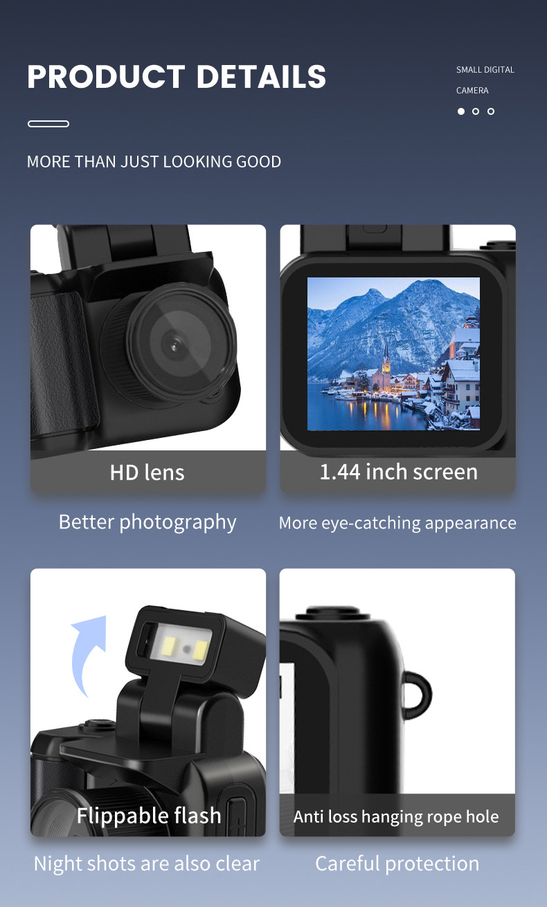 Mini Camera With Screen HD 1080p With Flash Lamp And Battery Dock Portable Retro Ultra Compact Mini Camera Video Recorder Y4000