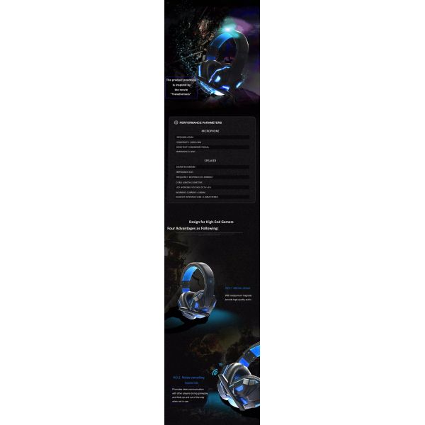 LED Gaming Headset With Microphone