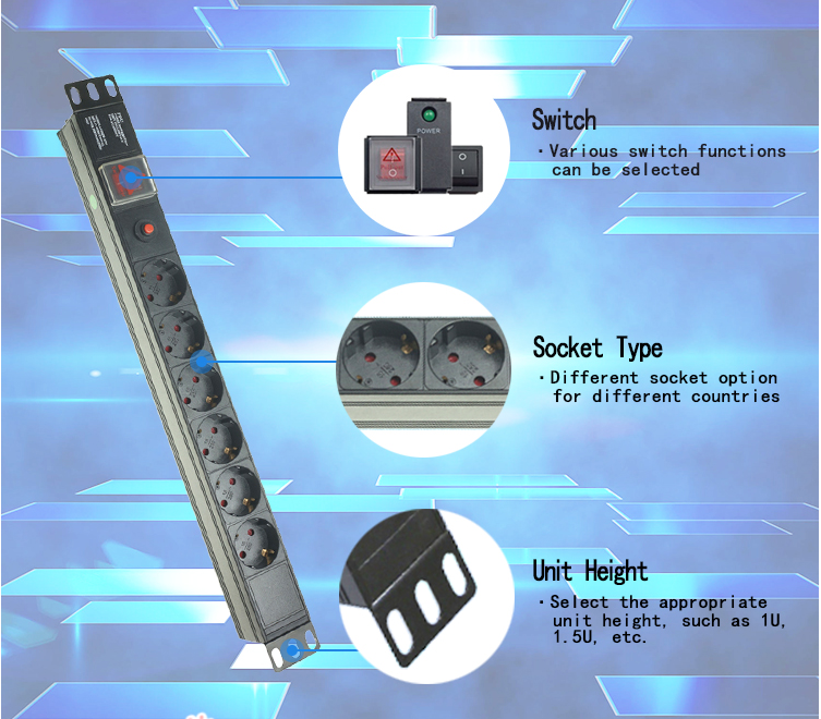 1u Aluminum Alloy Server Rack PDU Intelligent Rack Mount Power Distribution Unit PDU