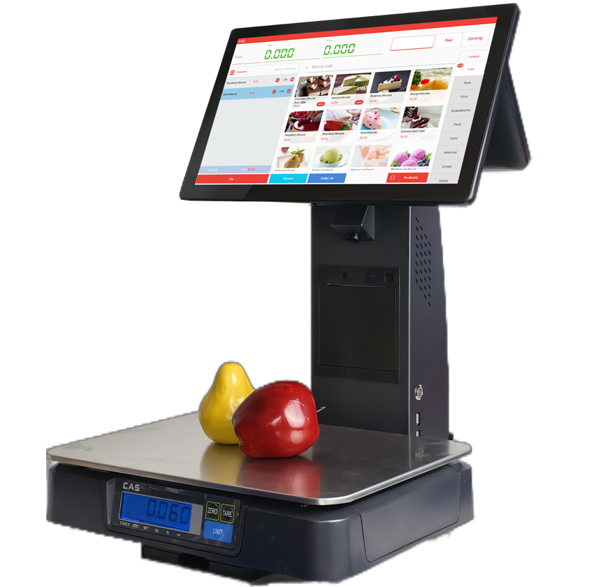 Retail Supermarket Weighing Scale POS Software Recognizes with AI Touch Screen PC/Android Scale