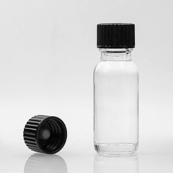 15ml Boston Glass Bottles Clear Round Color Logo Customized For Massage Oil