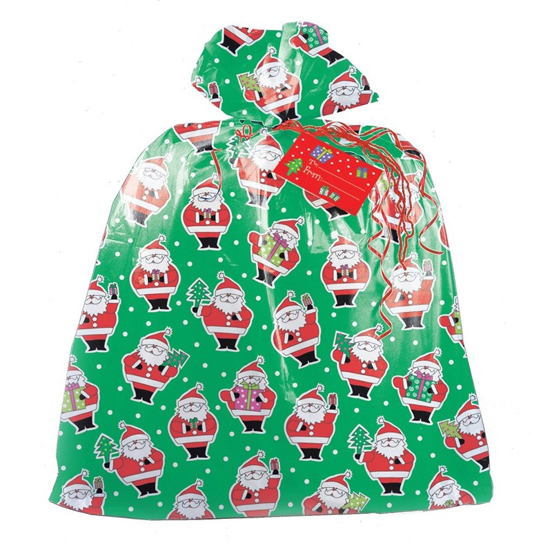 Eco Friendly Colorful Plastic Gift Wrap Bags , Giant Christmas Gift Wrap Bags