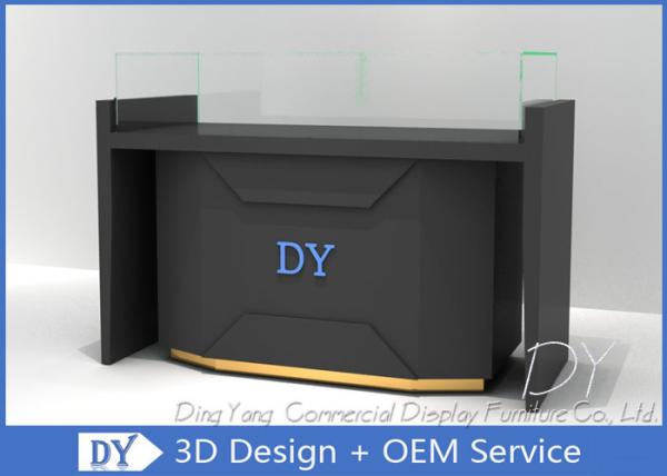 Quality Matte Black Store Jewelry Display Cases / Jewellery Counter Display for sale