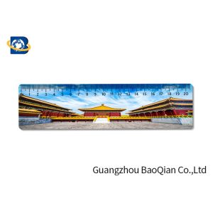 Study Stationery 3D Lenticular Ruler Customized Shape Beautiful Scenery Pattern