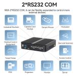 J6412 N100 Processor Mini Fanless PC DDR4 Dual LAN Dual COM RS232 Triple Display