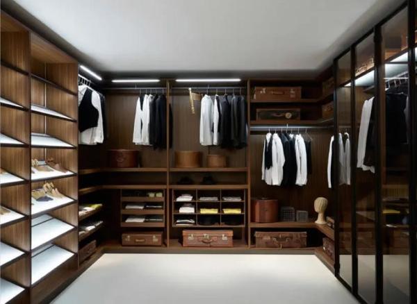 Quality Bedroom Wooden U Shaped Walk In Closet Storage Units For Clothing Storage for sale