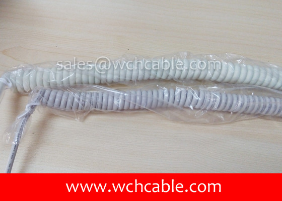 UL Spring Cable, AWM Style UL21762 28AWG 4C FT2 105°C 90V, PP / TPU