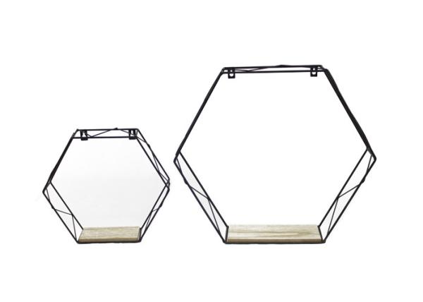 Quality BSCI Iron Frame MDF Floating Wall Shelf Set Of 2 for sale