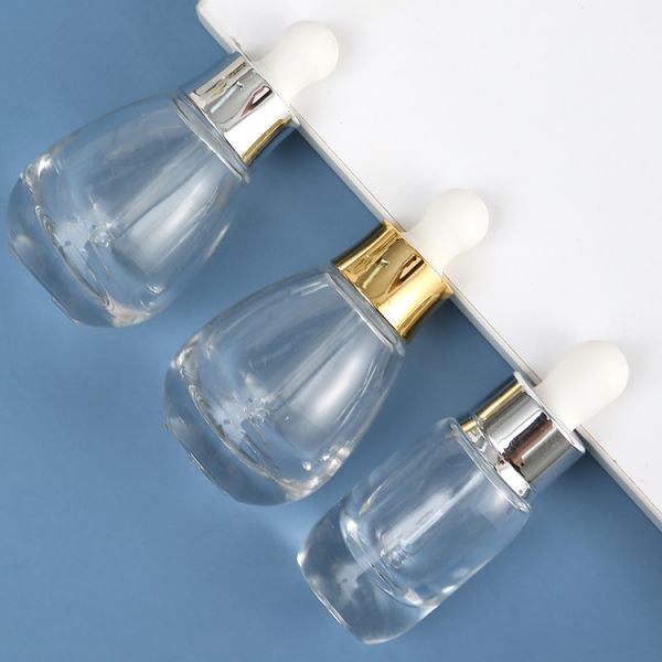 Antique 1oz 2oz Empty Dropper Bottles Glass With Silver Or Golden Caps