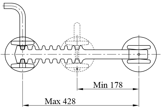 M.B.L Tension 500KN Container Bridge Fitting Container Lashing Parts Adjustable 260mm 380mm