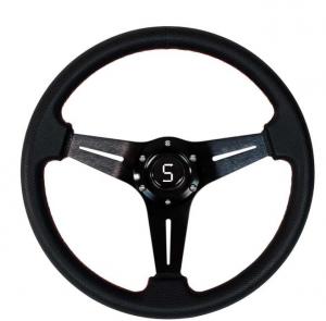 Buy cheap 13.5 Inch Golf Cart Steering Wheels Black Three Spoke Slotted product