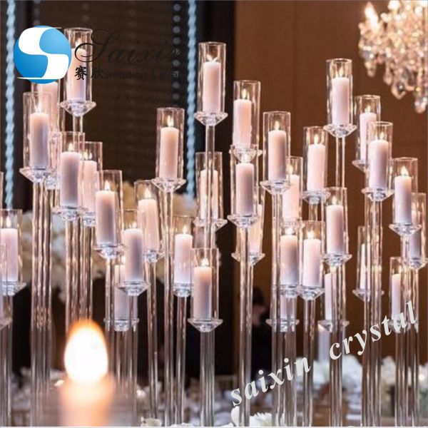 String Tube Pendant Crystal Chandelier Light For Living Room Dining Event Stage 60CM