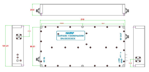 Small RF Power Amplifier Anti Drone Module PN NXPA90 1500MHz 50W