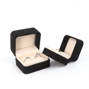 Buy cheap Square black Velvet Jewelry ring Box customizable Jewellery Box packaging product