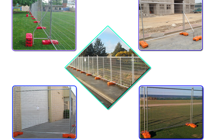 Melbourne Construction Site Security Portable Temp Fencing Panels 2.1mx2.4m OD 40mm tube with HDPE base
