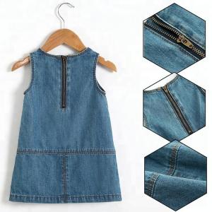 Buy cheap Summer Casual Baby Girl Denim Dress No Sleeves With Embroidery Sequin Patch product