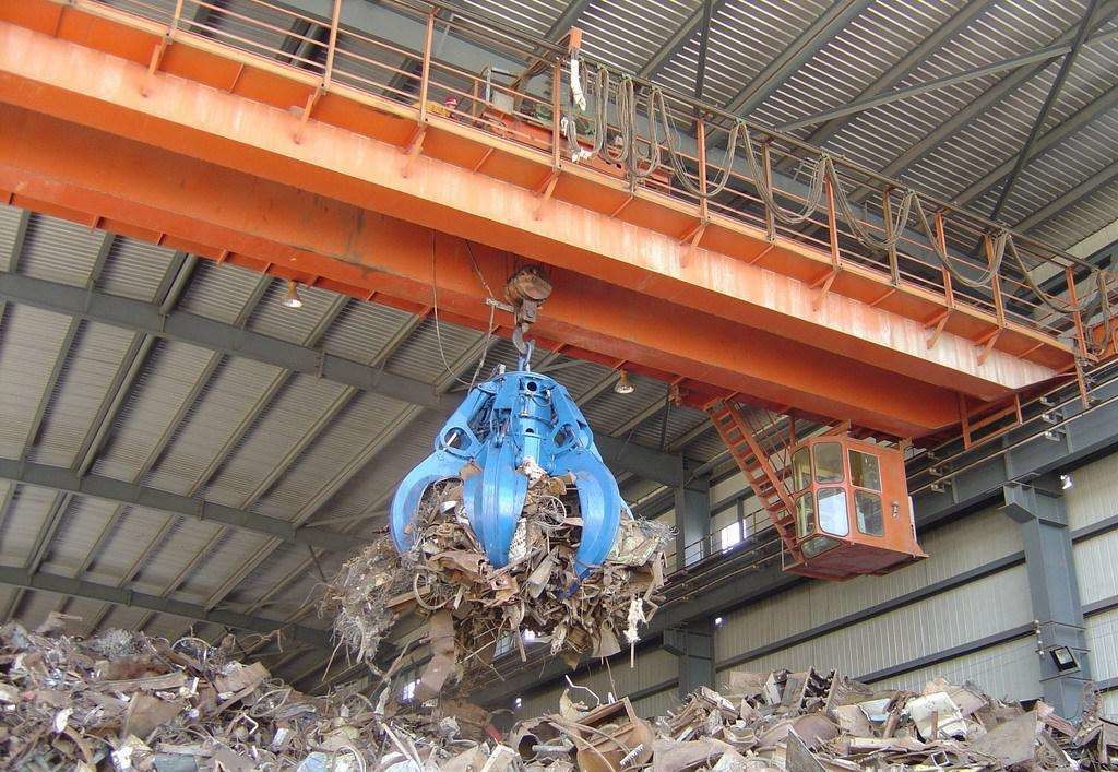 5 ton garbage grab bridge crane, garbage crane, double beam truss, grab crane, double beam crane, garbage incineration p