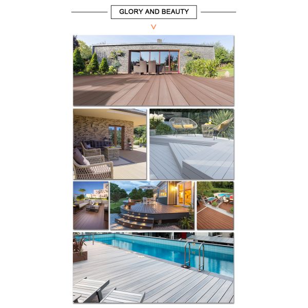 Park Decking Solution Co-extrusion WPC Plastic Wood Floor with and 1.3%-1.4% Density