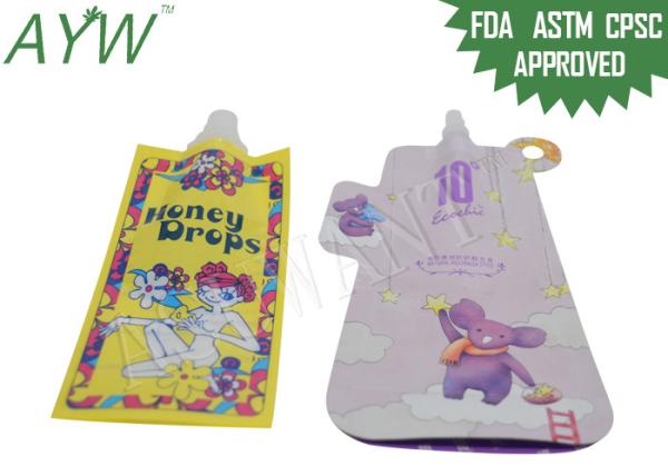 Quality Easy Carry Liquid Spout Pouch With Canton Design , Stand Up Spout Pouch For Honey Lotion for sale