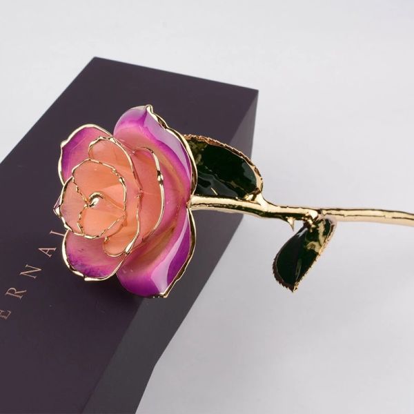 24k Gold Plated Real Rose Gold Foil Roes For Mother's Day Valentine's Day Gift