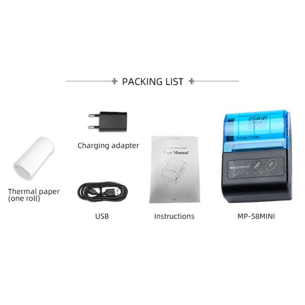 384 Dots/line Resolution Wireless/USB Interface 58mm Thermal Printer for POS System