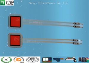 Buy cheap OEM Printing Single Key Membrane Switch With Red Window Weld Pin PC Overlay product