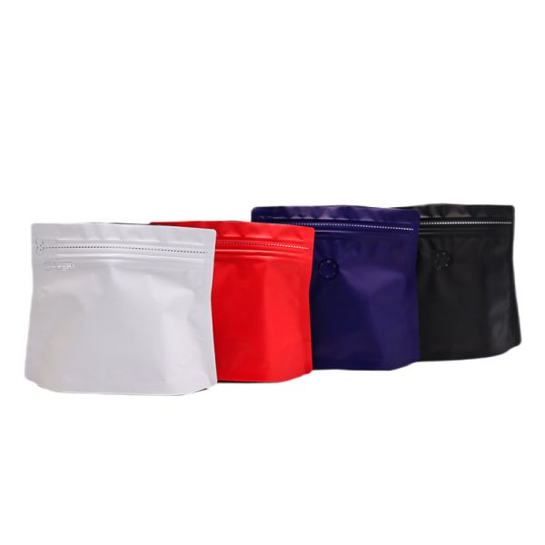 BOPP CPP Flat Bottom Coffee Bean Packaging Bag Tea Pouch Packing With Valve Zipper