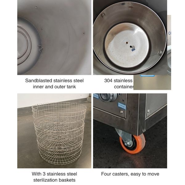 High Pressure Steam Sterilizers Autoclaves High Security 200L Vertical 8 Kw