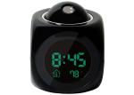 7.5*7.5cm Multifunction Vibe LCD Talking Projection Alarm Clock Time & Temp