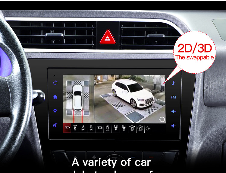 4CH 1080P Bird View Car Camera Monitoring Surround System 190deg Wide Angle