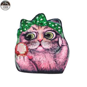Buy cheap Lovely Cat Custom Printed Patches , Sew On Style Screen Printed Patches product