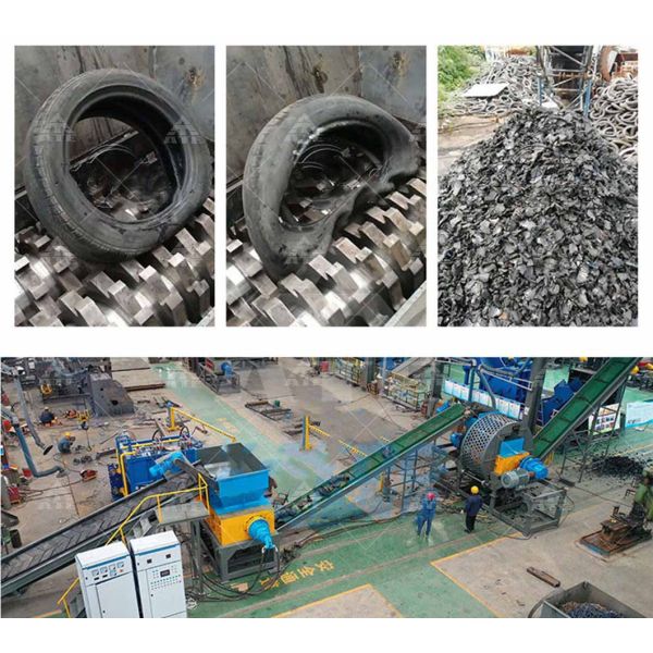 2TPD-3TPD Waste Tire Shredder Recycling Scrap Tire Crusher Machine